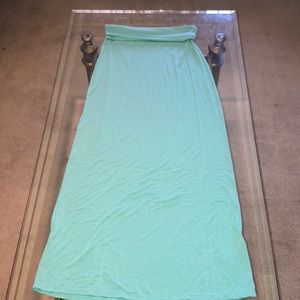 Long Teal/Brown Maxi Skirt